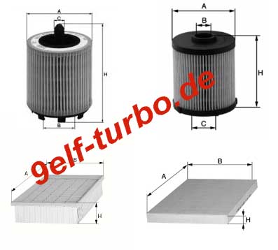 Filter fr AUDI, VW u.a., Preis/St. ab
